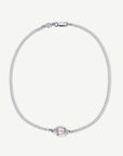 Sterling Bubble Gemstone Curb Anklet