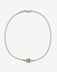 Sterling Bubble Gemstone Curb Anklet