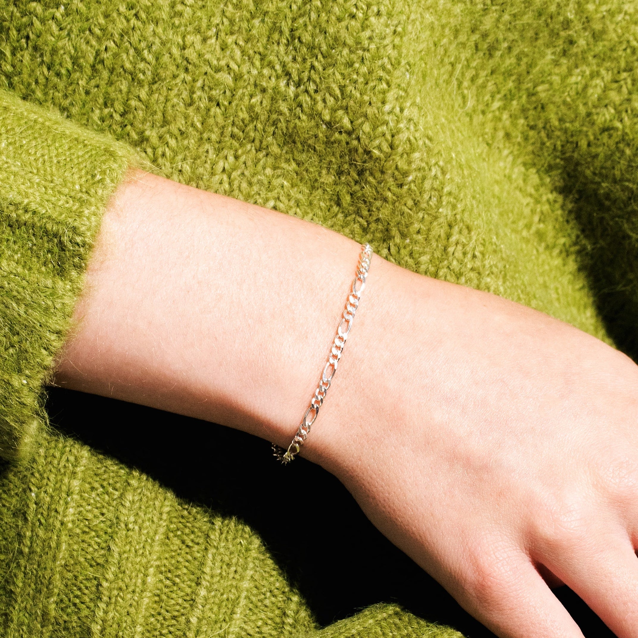 Sterling Silver 3mm Figaro Chain Bracelet – Loveweld