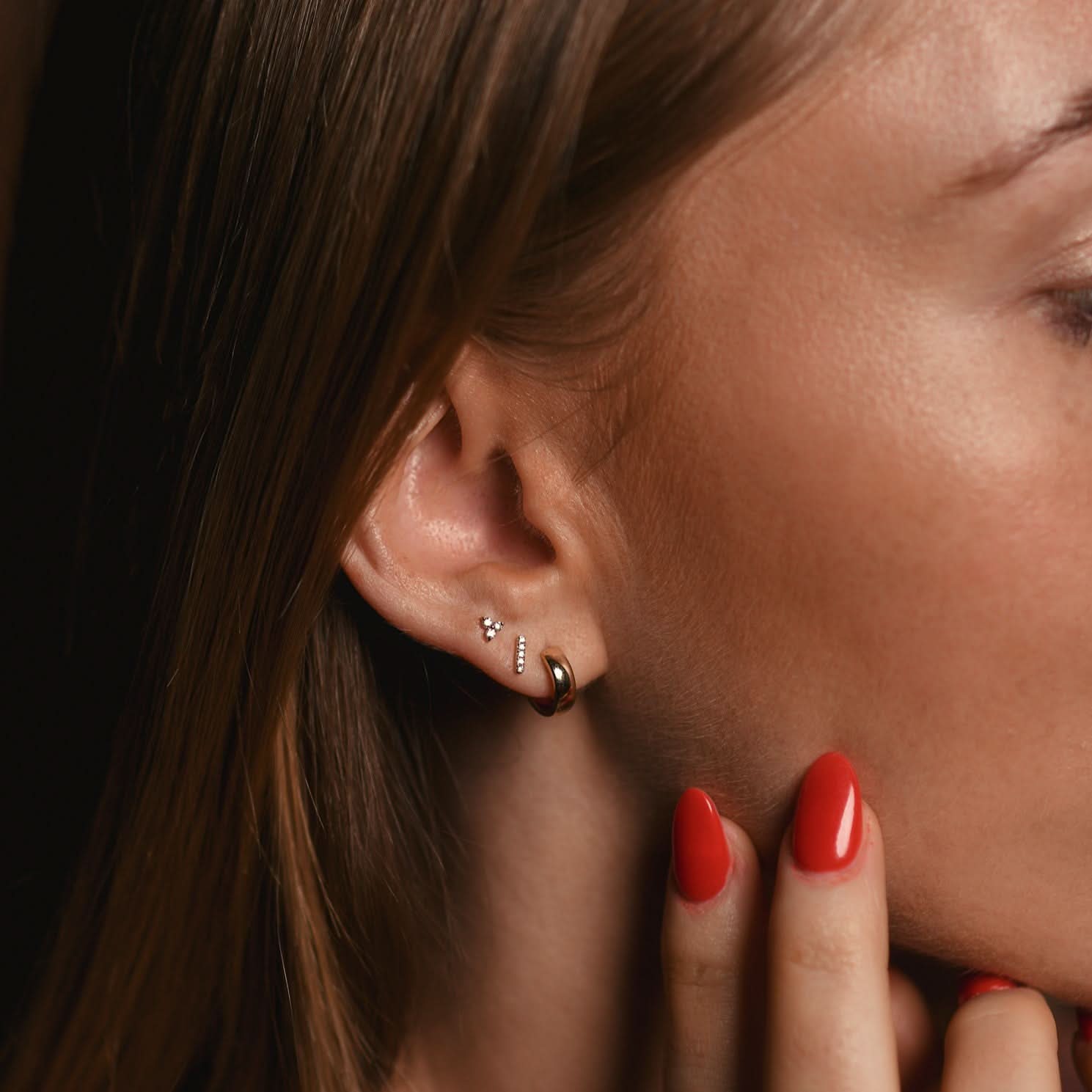 Diamond Bar Flat Back Stud