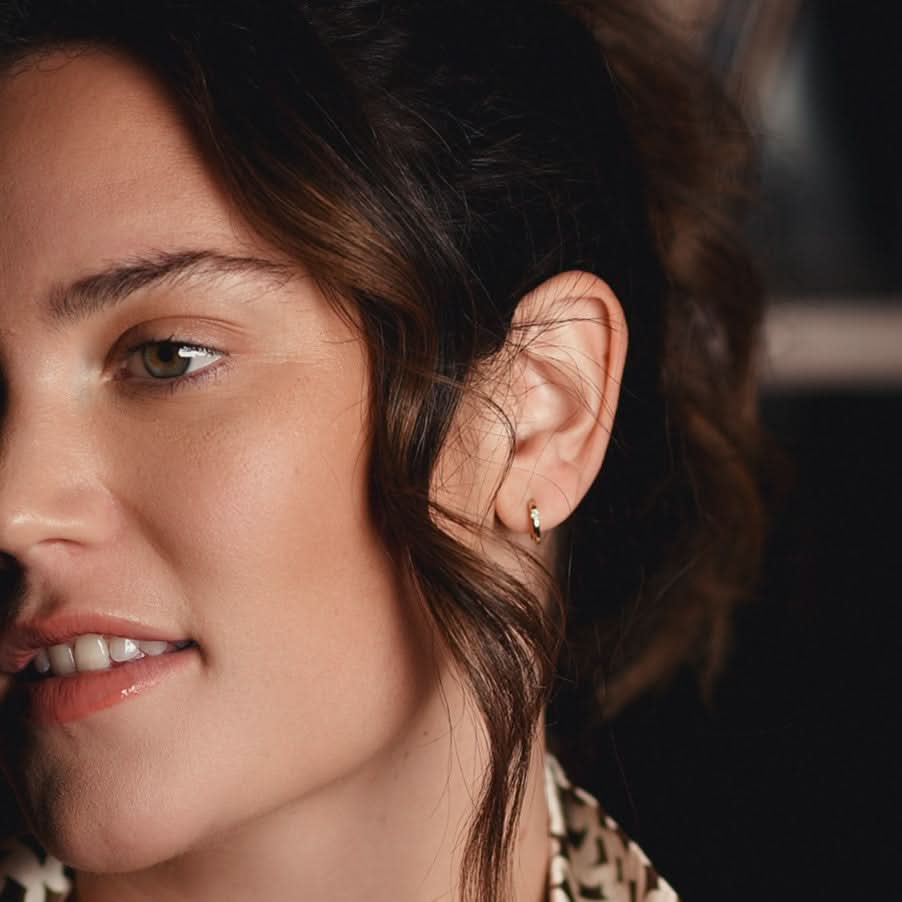 Diamond Huggie Earrings