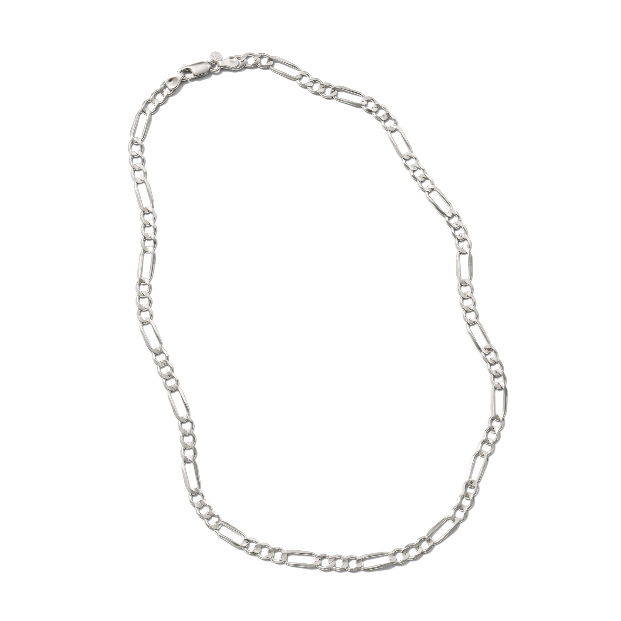 White gold figaro men's on sale chain