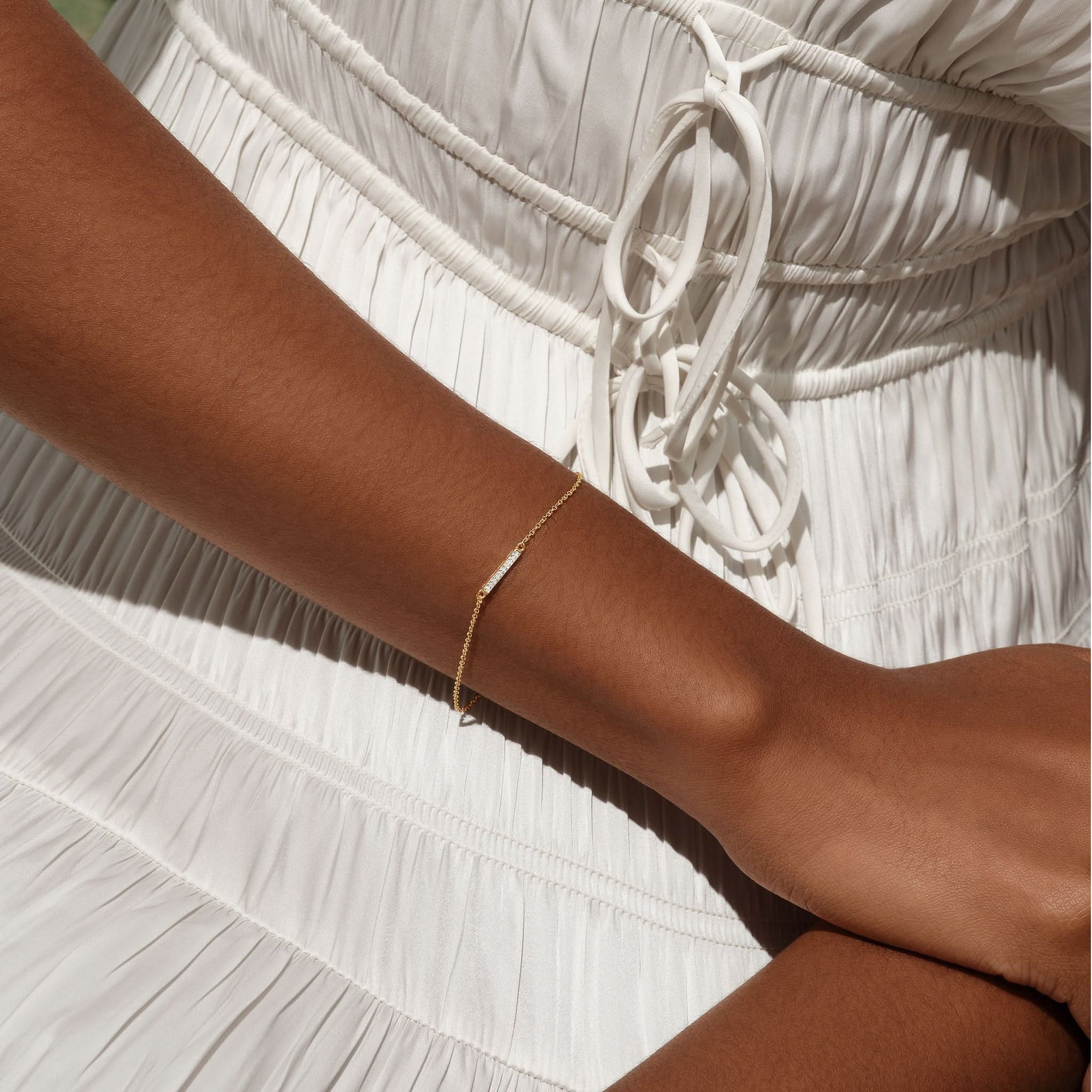 Infinity Pavé Diamond Bar Bracelet