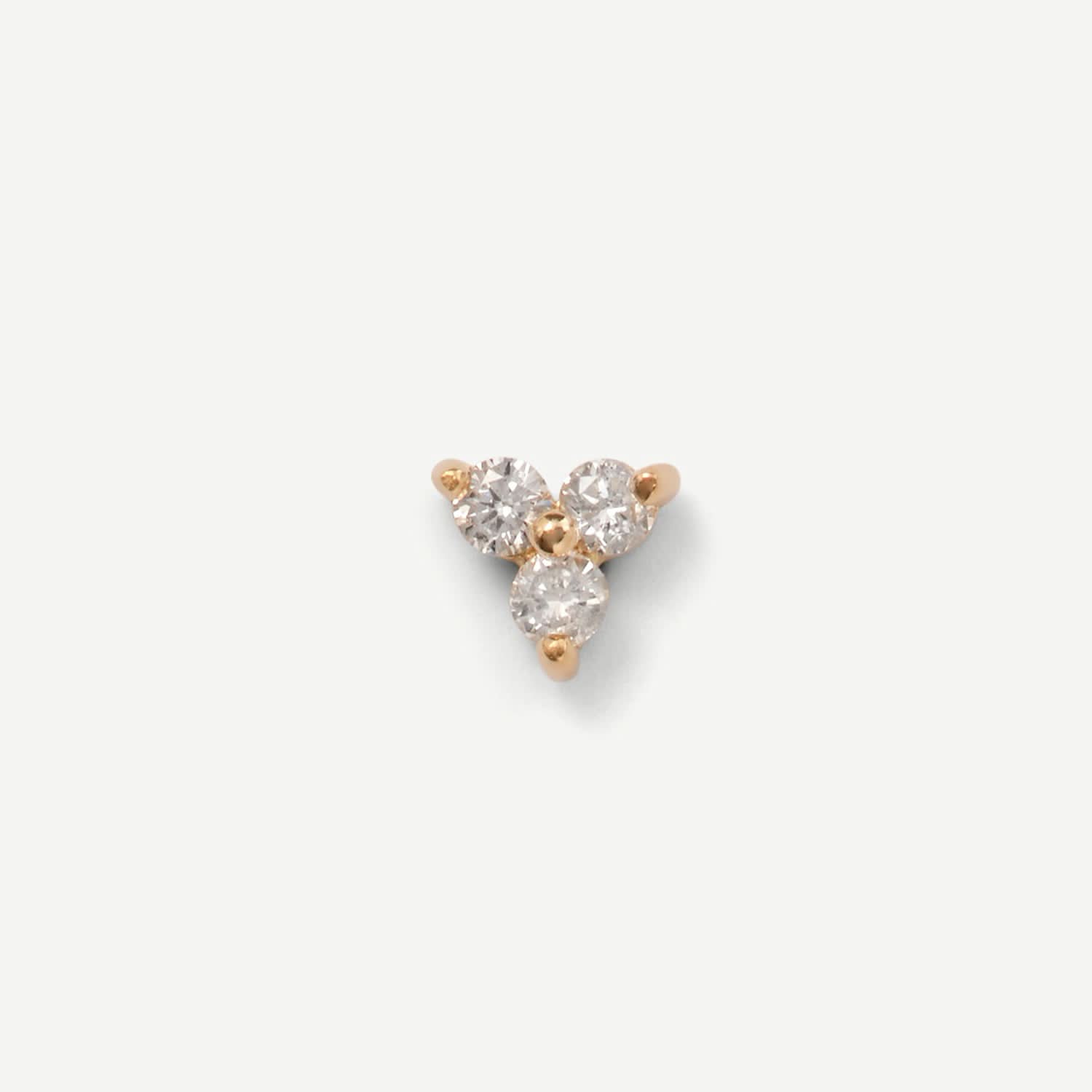 Diamond Trio Flat Back Stud
