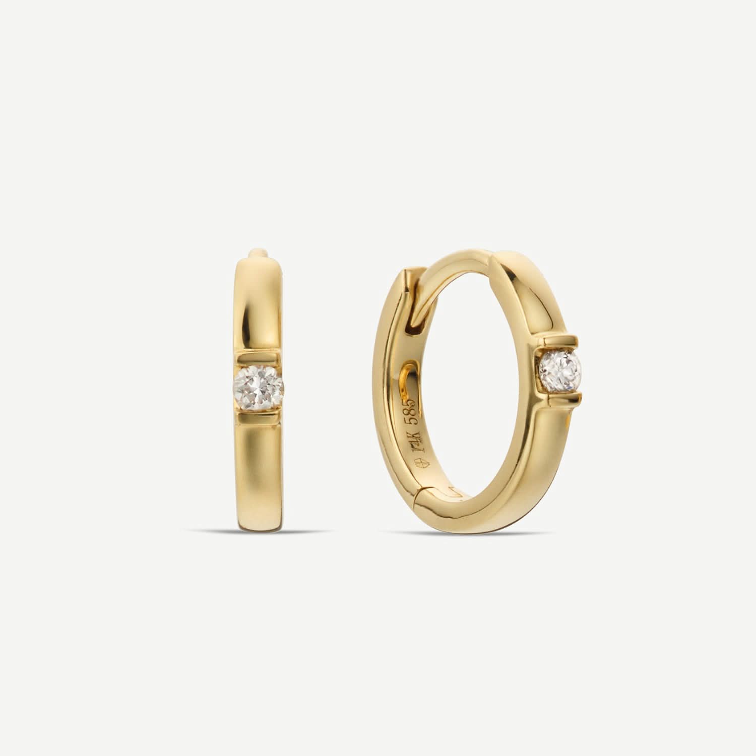 Diamond Huggie Earrings