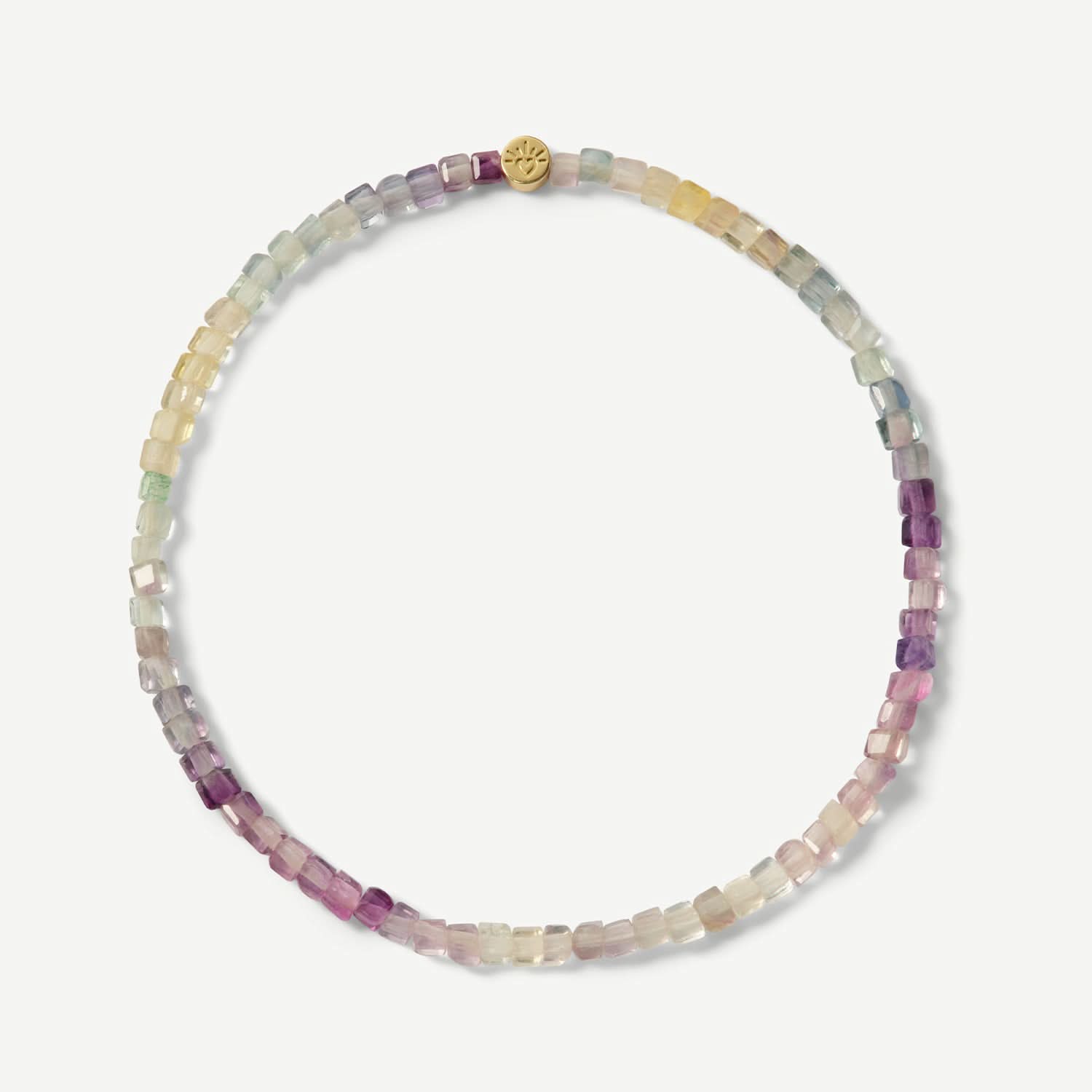 Ombre Purple Fluorite Gemstone Stretch Bracelet