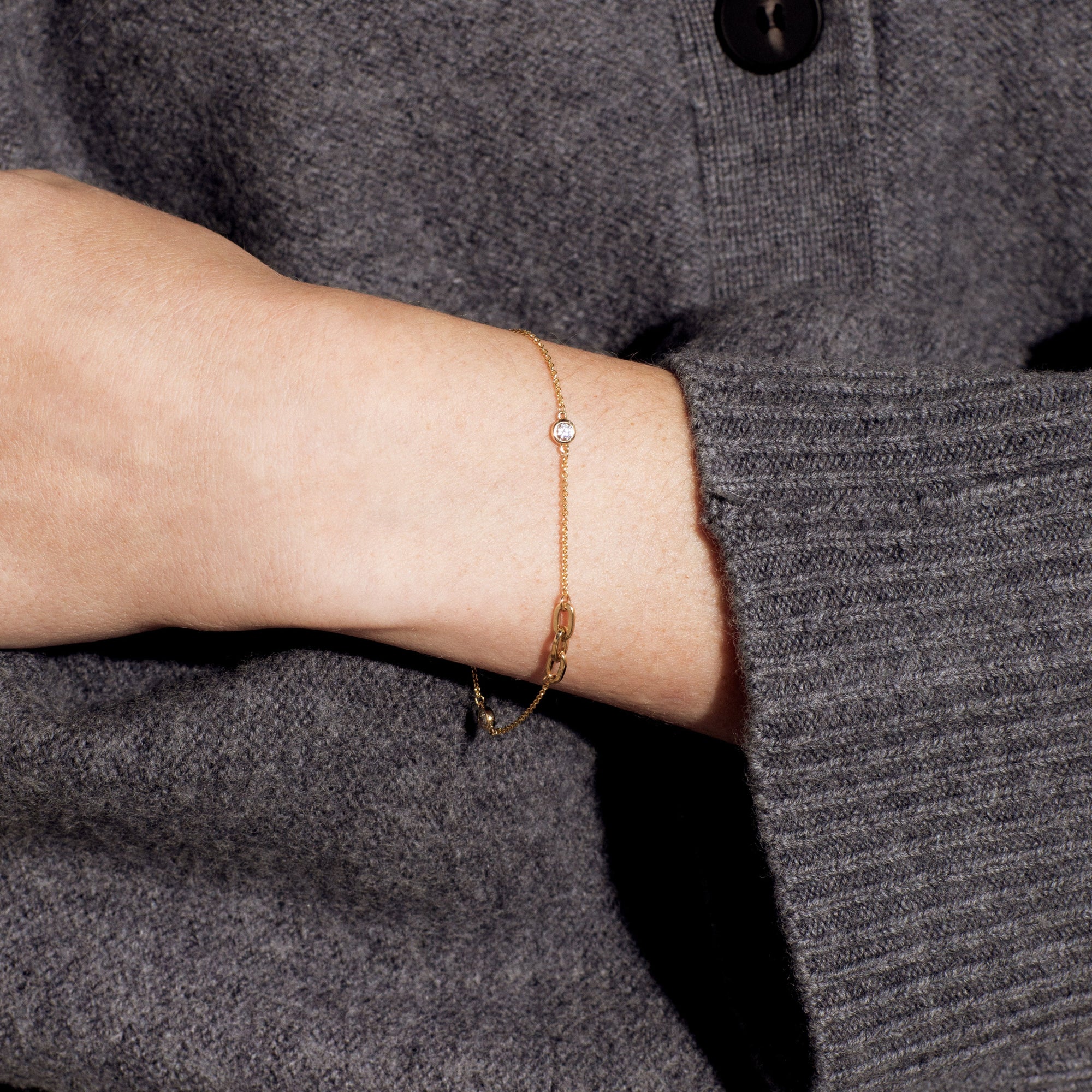 Diamond Friendship Link Love Story Bracelet