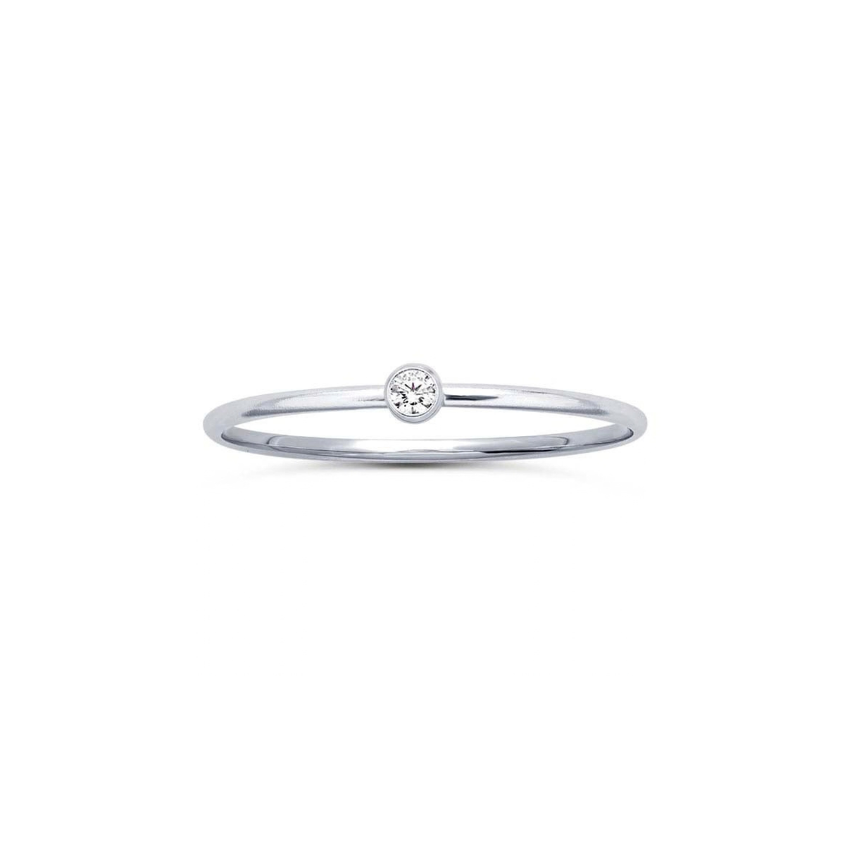 Sterling Silver Stack Ring: Solitaire