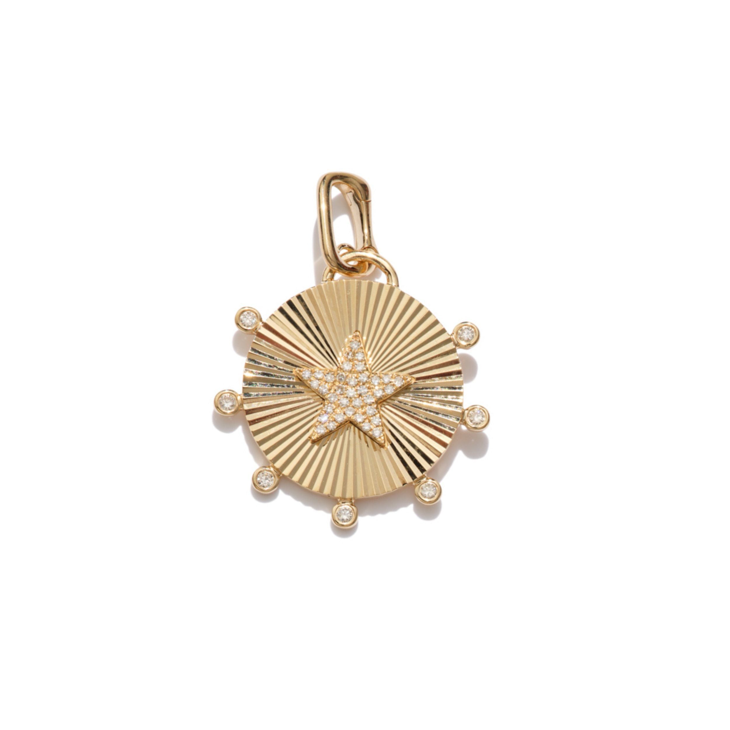 Fluted Disk Star Clasped Charm