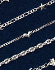 Sterling Silver Curb Heart Bracelet
