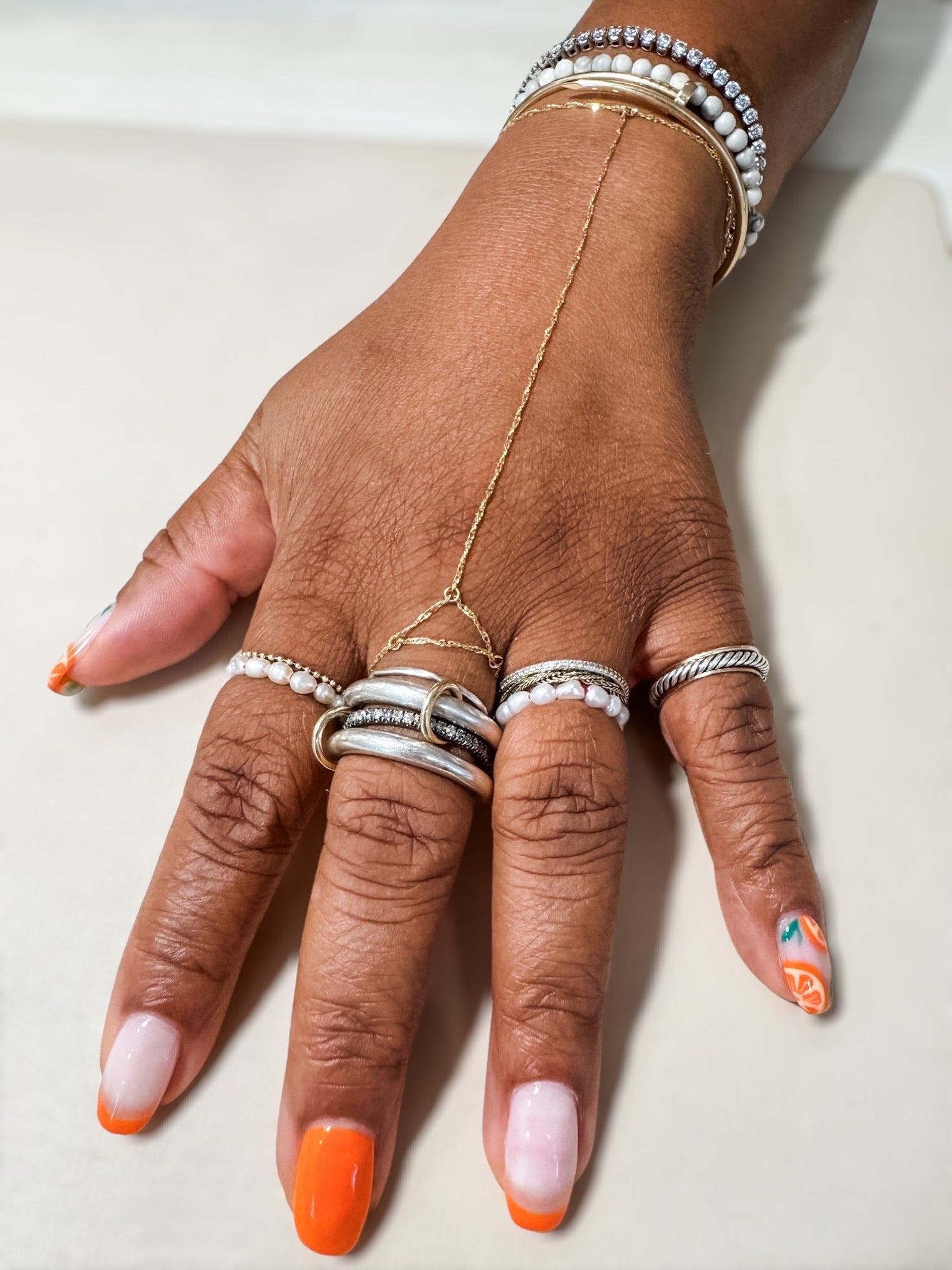Hanf Chain Loveweld 14k Gold Hand Chains - Tailor Made Jewelry